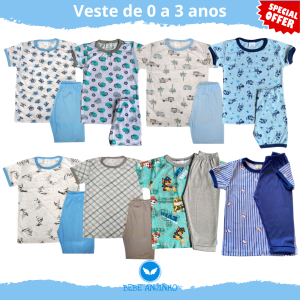 Conjunto Pijama Menino Verão – Manga Curta P ao 3 Anos Promoção (v1)