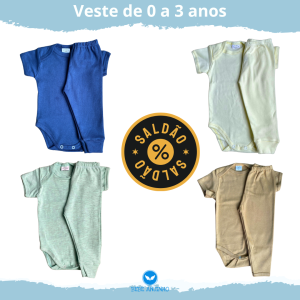Conjunto Body Manga Curta + Calça Bebê 100% Algodão Menino – Tamanhos P ao 3 Anos