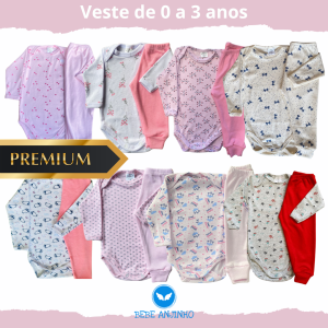 Conjunto Body Canelado Estampado Menina – RN ao 3 Anos Promoção (v1)