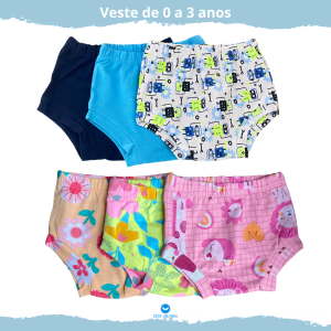 Kit Tapa Fralda Bebê/Infantil - 3 Unidades