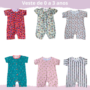 Macacão Bebê Menina Curto Verão – Leve e Fresquinho P ao 3 Anos Promoção (v1)