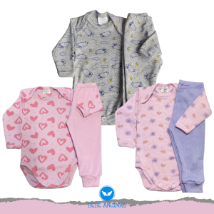 Conjunto Body Canelado Estampado - Prematuro